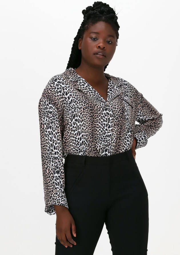 NOTES DU NORD Dames Blouses Alicia Leopard Shirt Beige