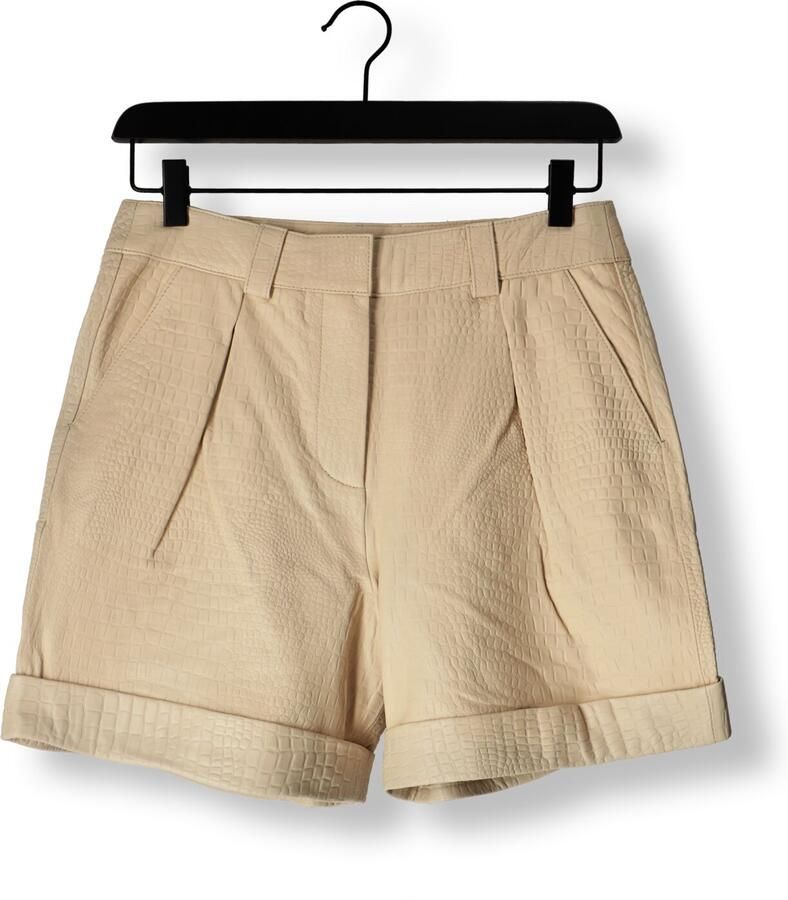 NOTES DU NORD Dames Broeken Georgina Leather Shorts Creme