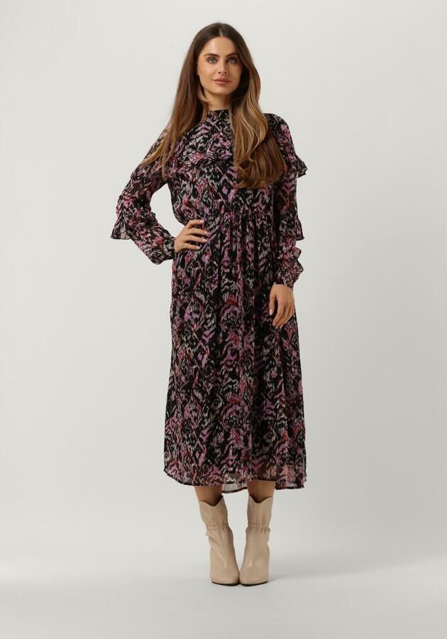 NOTES DU NORD Dames Jurken Fabiola Lurex Midi Dress Zwart - Foto 4