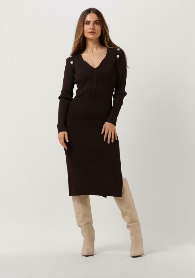 NOTES DU NORD Dames Jurken Fonda Knitted Dress Bruin - Foto 3