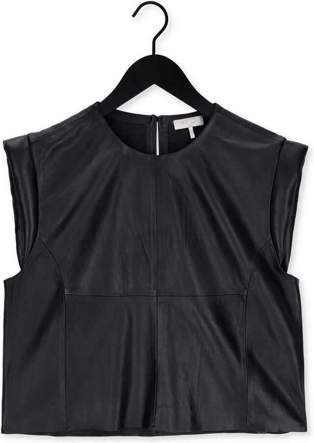 NOTES DU NORD Dames Tops & T-shirts Debbie Leather Top Zwart - Foto 3
