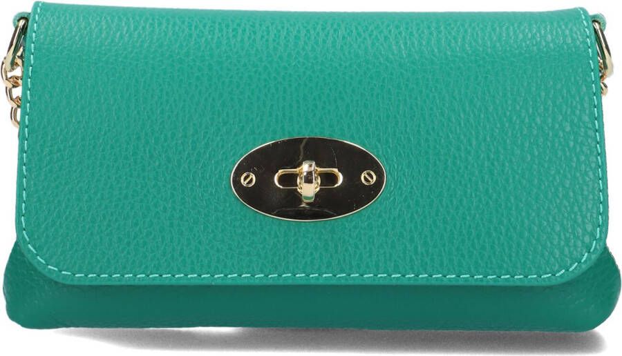 Notre-v Groene leren schoudertas Finley Green Dames