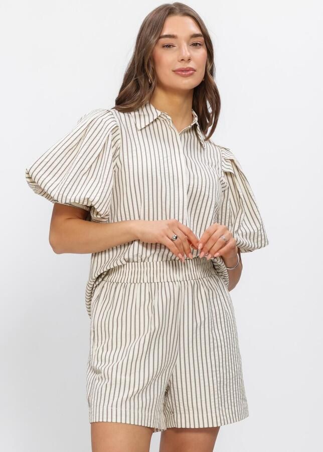 NOTRE-V Dames Blouses Nv-hinka Crepe Stripe Gebroken Wit