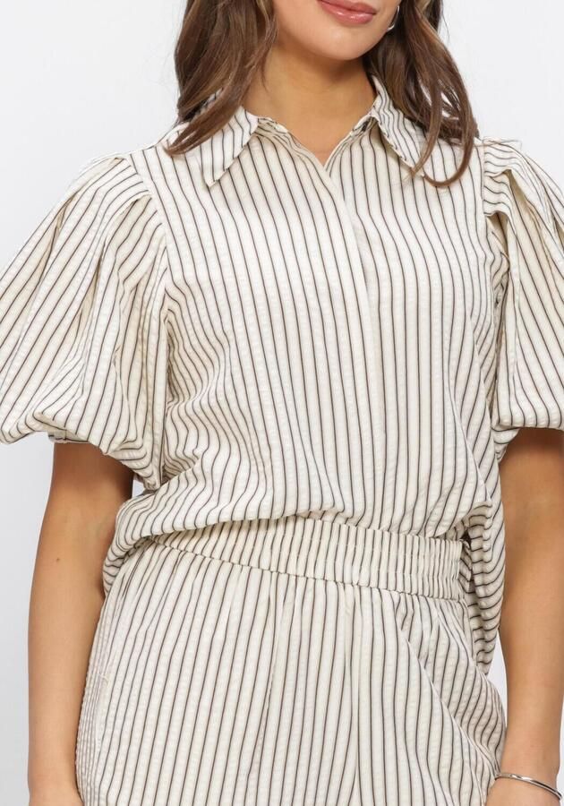 NOTRE-V Dames Blouses Nv-hinka Crepe Stripe Gebroken Wit - Foto 4