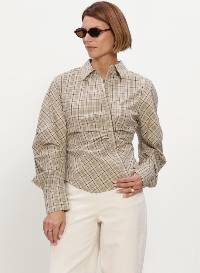 NOTRE-V Dames Blouses Nv-isa Big Check Beige