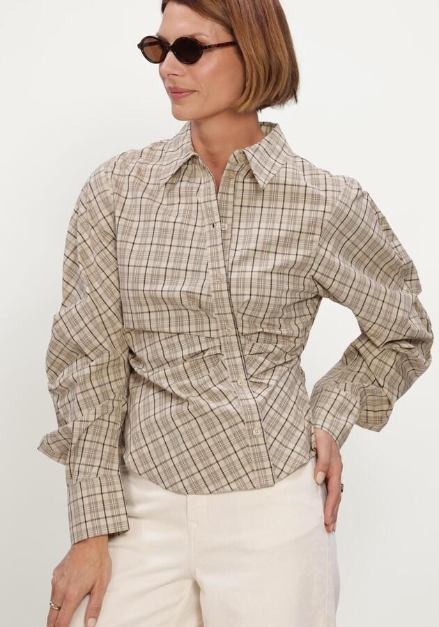NOTRE-V Dames Blouses Nv-isa Big Check Beige - Foto 4