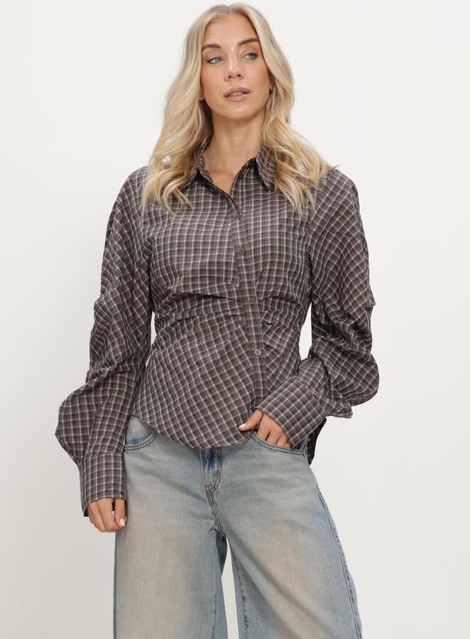 NOTRE-V Dames Blouses Nv-isa Check Olijf