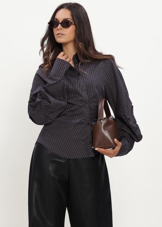 NOTRE-V Dames Blouses Nv-isa Mini Check Blauw