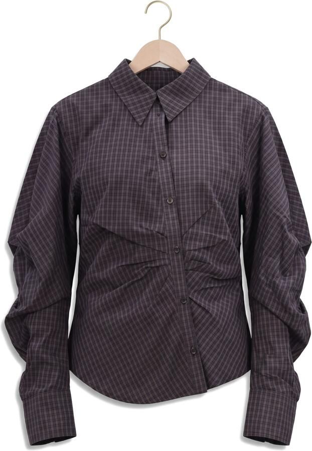 NOTRE-V Dames Blouses Nv-isa Mini Check Blauw - Foto 4