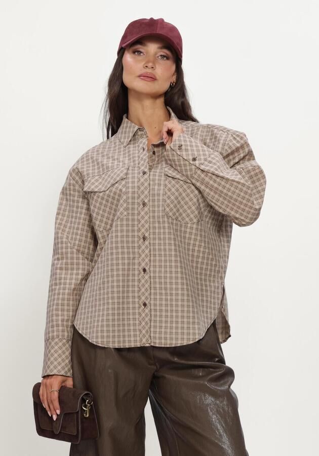 NOTRE-V Dames Blouses Nv-isabe Check Beige
