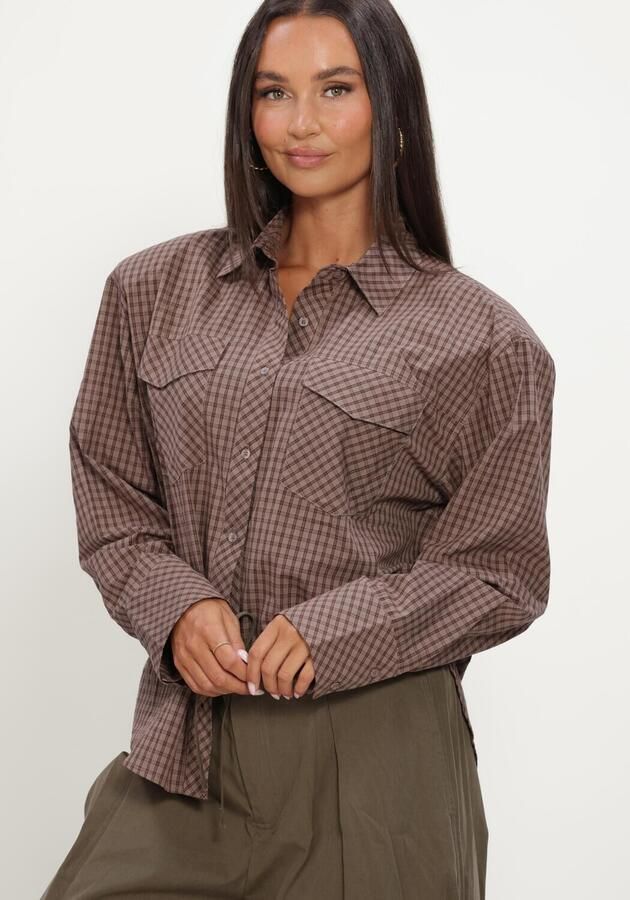 NOTRE-V Dames Blouses Nv-isabe Mini Check Bruin - Foto 4