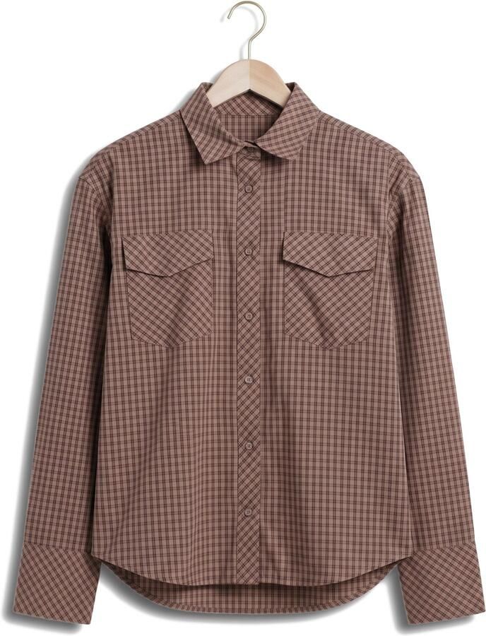 NOTRE-V Dames Blouses Nv-isabe Mini Check Bruin - Foto 2