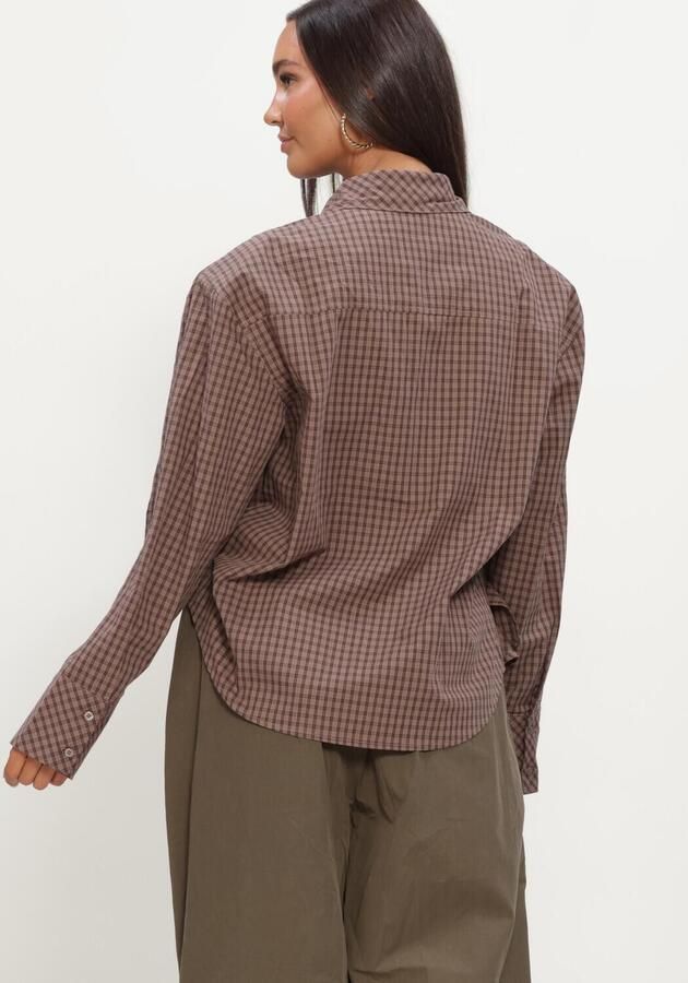 NOTRE-V Dames Blouses Nv-isabe Mini Check Bruin - Foto 3