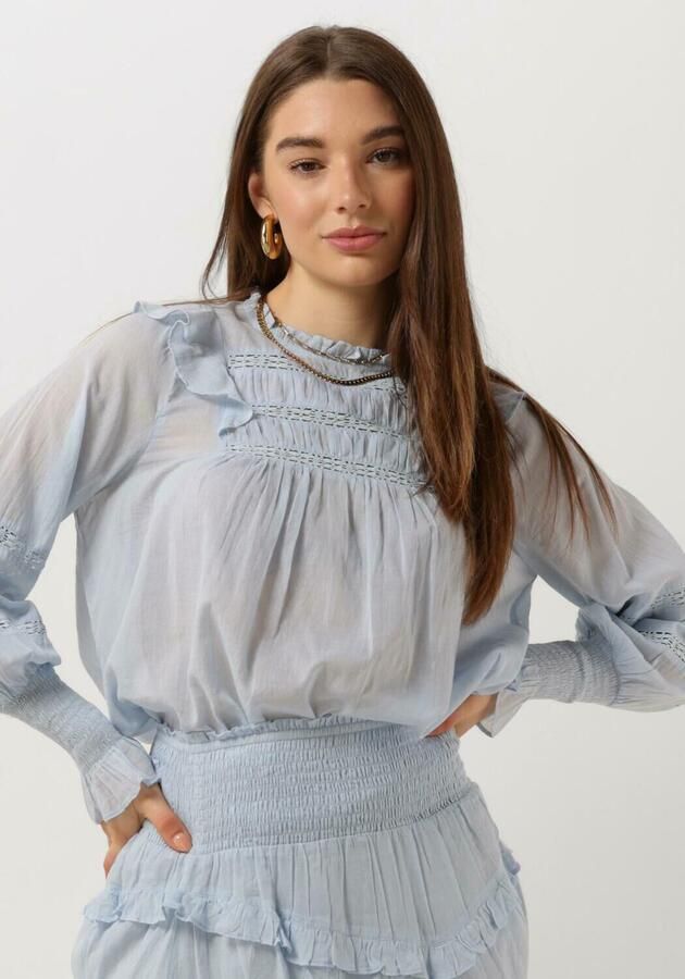 NOTRE-V Dames Blouses Voile Blouse Lichtblauw - Foto 4
