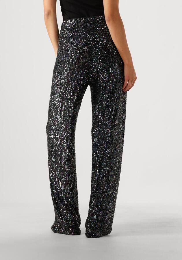 Notre-v Sprankelende Paars Zwarte Paillettenbroek Black Dames