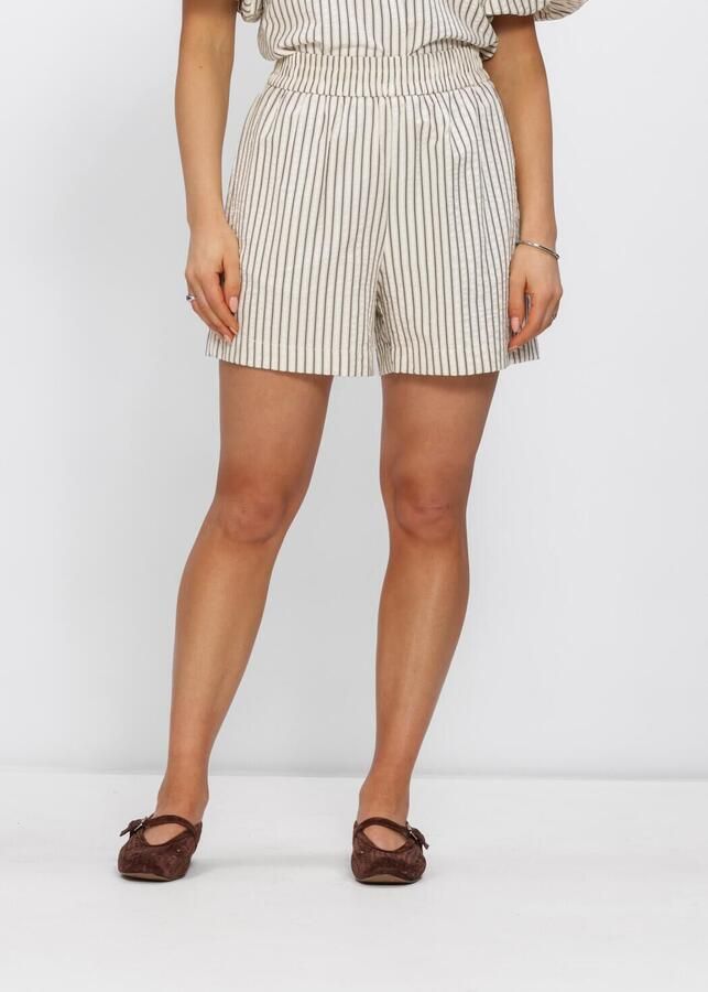 NOTRE-V Dames Broeken Nv-heintina Crepe Stripe Gebroken Wit