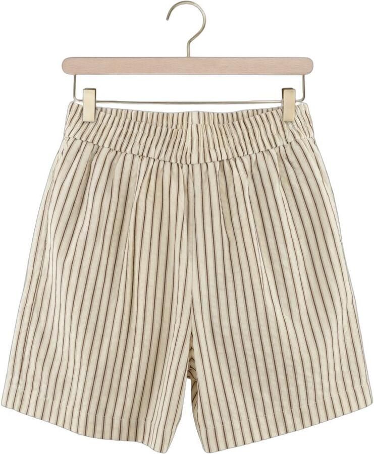 NOTRE-V Dames Broeken Nv-heintina Crepe Stripe Gebroken Wit - Foto 2