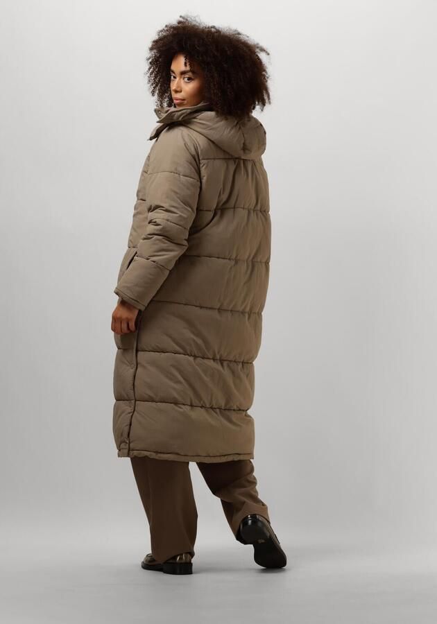 Notre-v Taupe Gewatteerde Winterjas Beige Dames