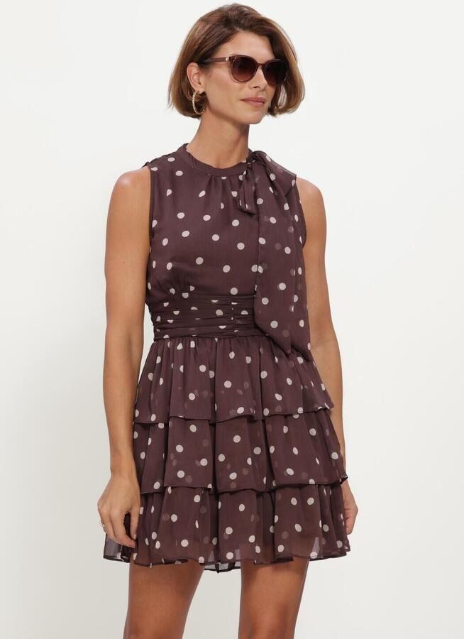 NOTRE-V Dames Jurken May Big Dot Dress Bruin