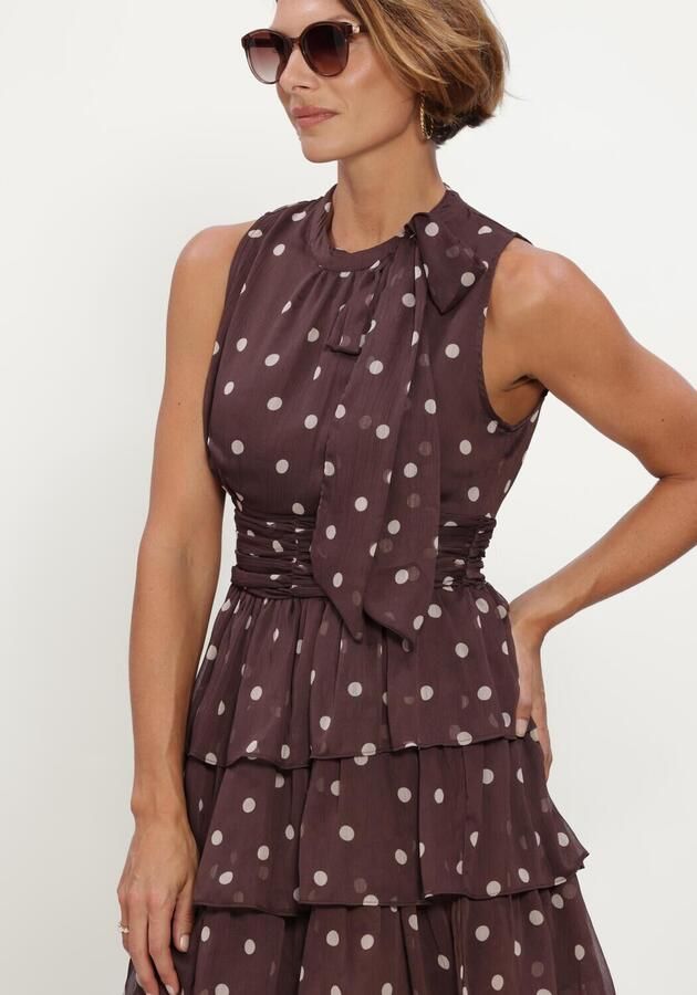 NOTRE-V Dames Jurken May Big Dot Dress Bruin - Foto 3