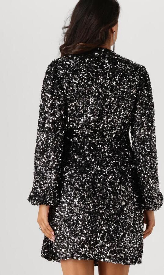 Notre-v Sprankelende Zwarte Pailletten Mini Jurk Black Dames - Foto 2