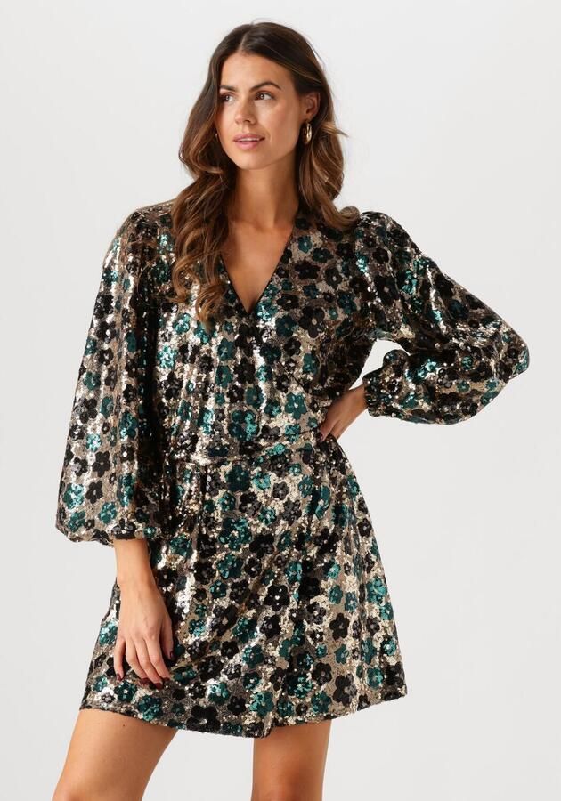 Notre-v Sprankelende Paillet Bloemen Mini Jurk Multicolor Dames - Foto 4