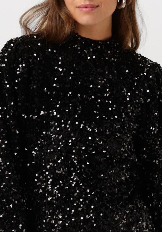 Notre-v Zwarte Pailletten Mini Jurk Black Dames - Foto 2