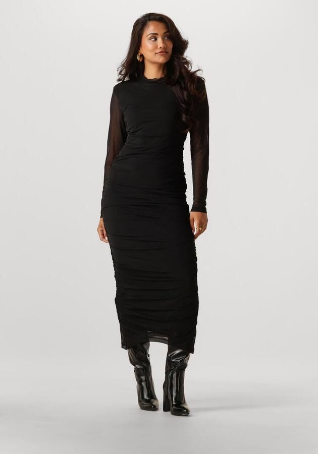 NOTRE-V Dames Jurken Nv-gilda Mesh Jurk Uni Zwart - Foto 4