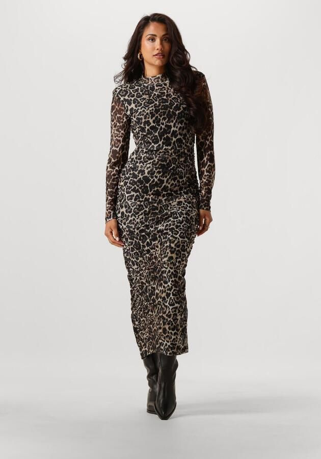 NOTRE-V Dames Jurken Nv-glenys Leo Mesh Jurk Bruin - Foto 4