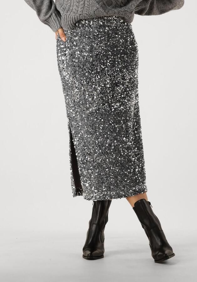Notre-v Glanzende Zilveren Midi Rok Gray Dames - Foto 4