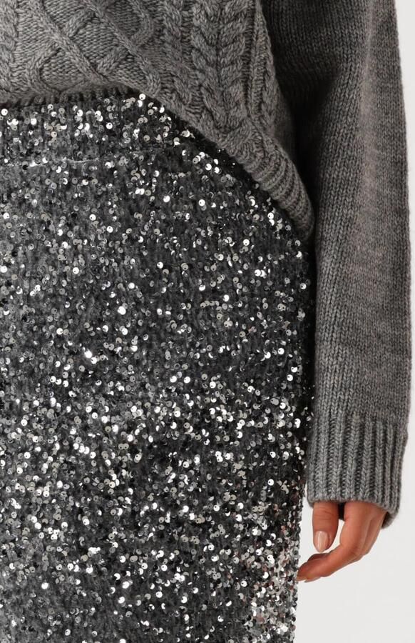 Notre-v Glanzende Zilveren Midi Rok Gray Dames - Foto 2