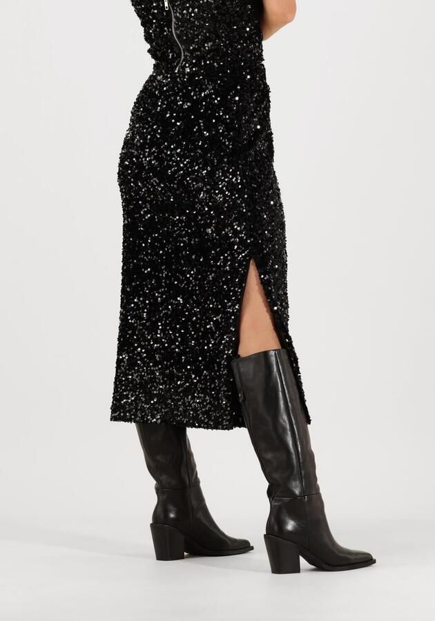 Notre-v Zwarte Midi Rok Nv-Embla Stijl Black Dames