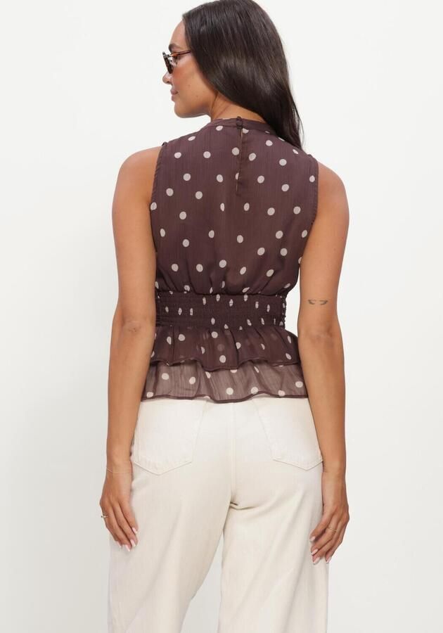 NOTRE-V Dames Tops & T-shirts Ansol Big Dot Top Bruin - Foto 2