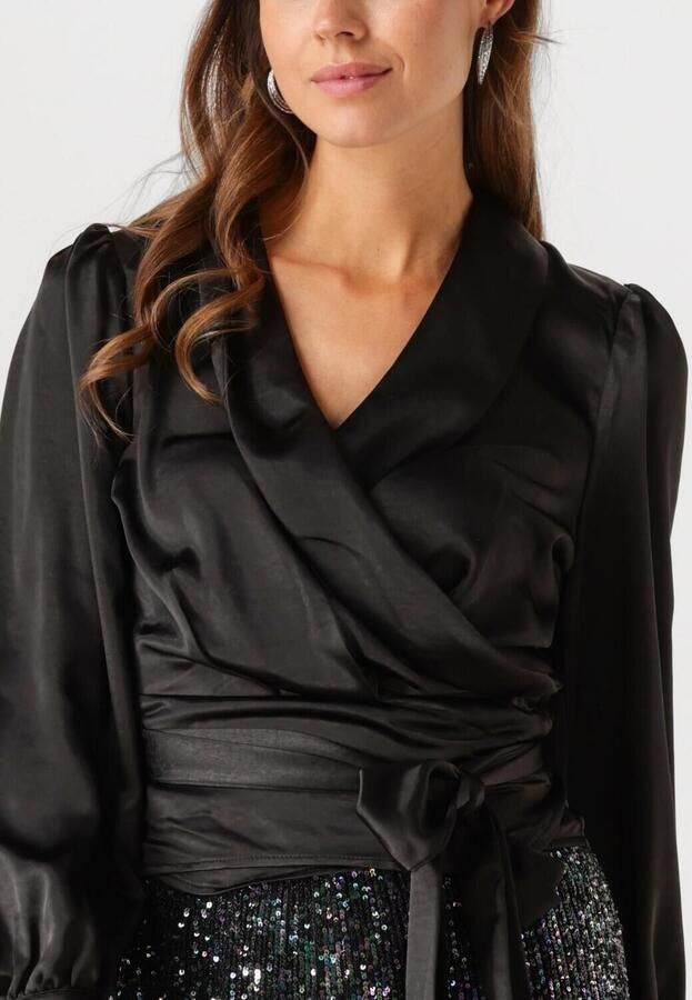 Notre-v Zwarte Wrap Top voor Vrouwen Black Dames