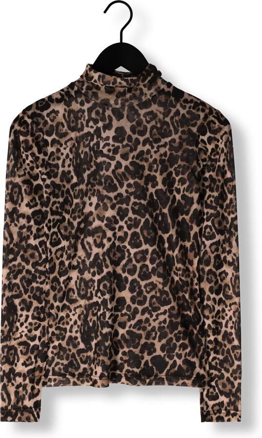 NOTRE-V Dames Tops & T-shirts Nv-ginny Leo Mesh Top Bruin - Foto 3