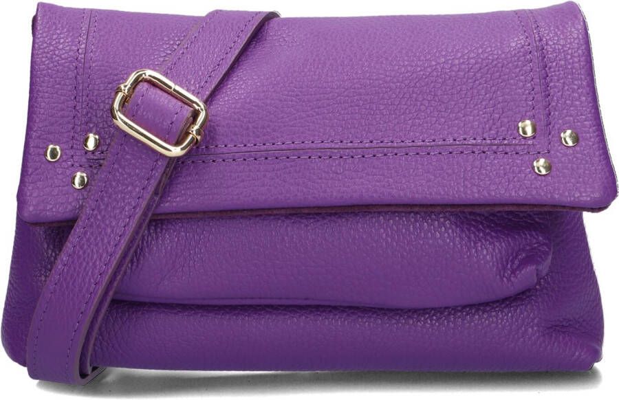 Notre-v Paarse Leren Schoudertas Jade Purple Dames