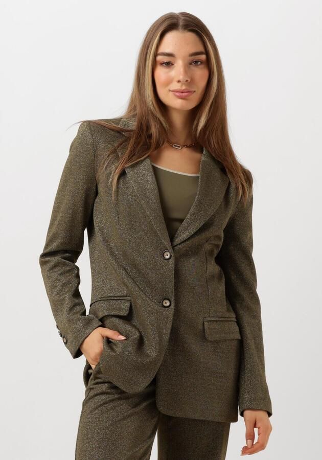 Nukus Elegante Olijf Lurex Blazer Green Dames - Foto 4