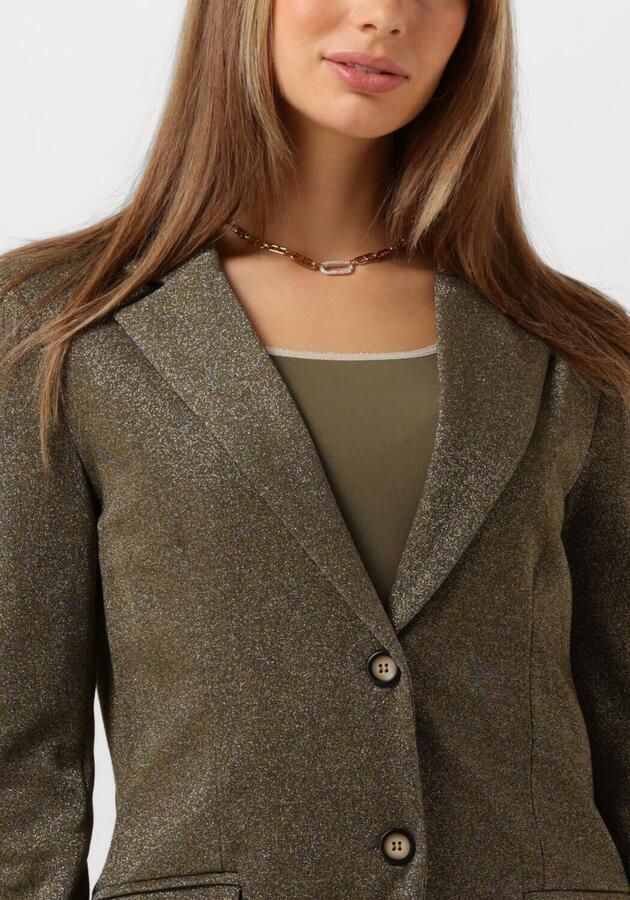 Nukus Elegante Olijf Lurex Blazer Green Dames - Foto 3