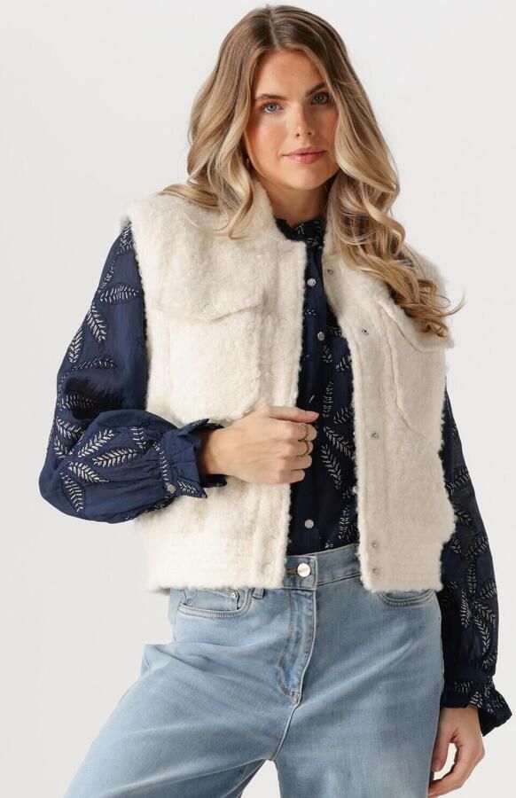 Nukus Wit Boucle Gilet voor Vrouwen White Dames - Foto 4