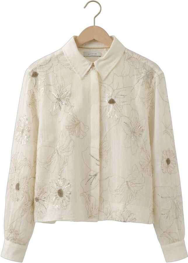 NUKUS Dames Blouses Adora Blouse Embroidery Ecru - Foto 2