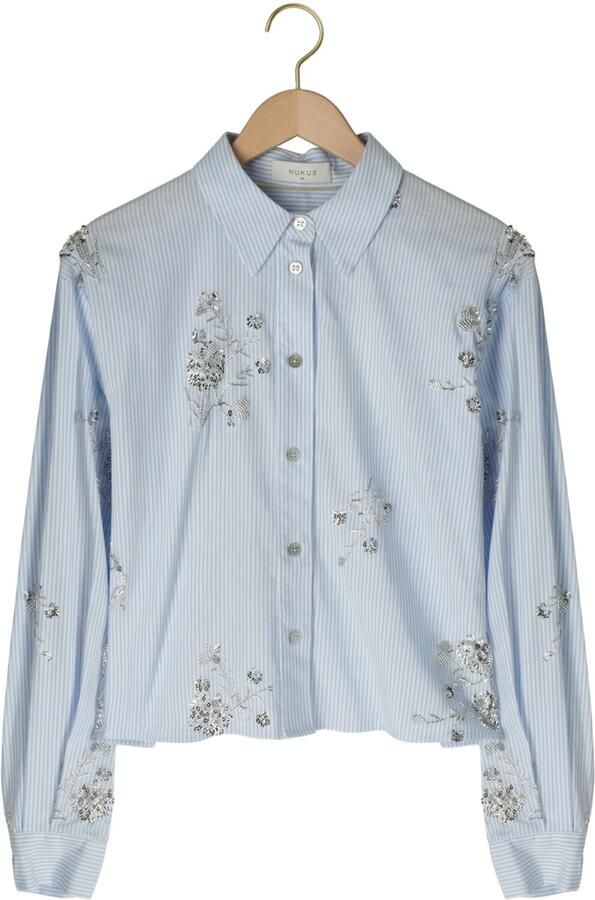 NUKUS Dames Blouses Adora Blouse Stripe Lichtblauw - Foto 4