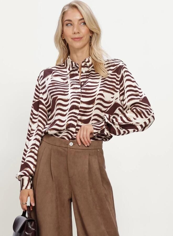 NUKUS Dames Blouses Adora Blouse Zebra Ecru