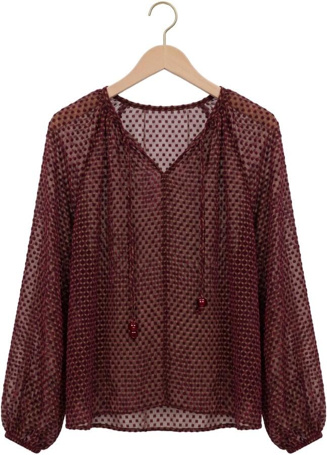 NUKUS Dames Blouses Alicia Blouse Pattern Bordeaux - Foto 2