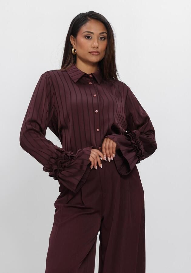NUKUS Dames Blouses Amalia Blouse Stripe Bordeaux