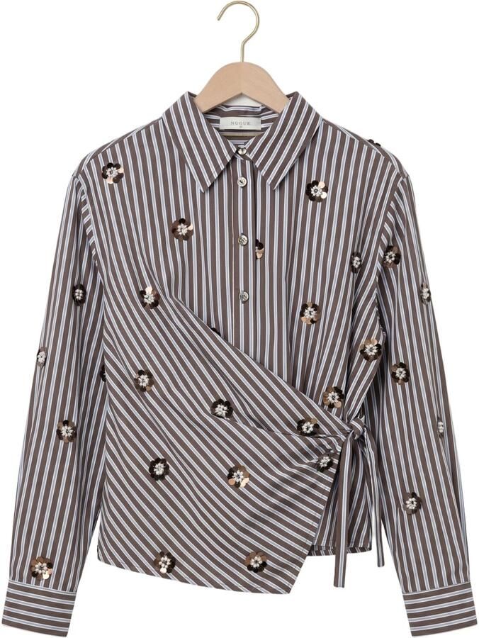 NUKUS gestreepte blouse met pailletten blauw - Foto 2