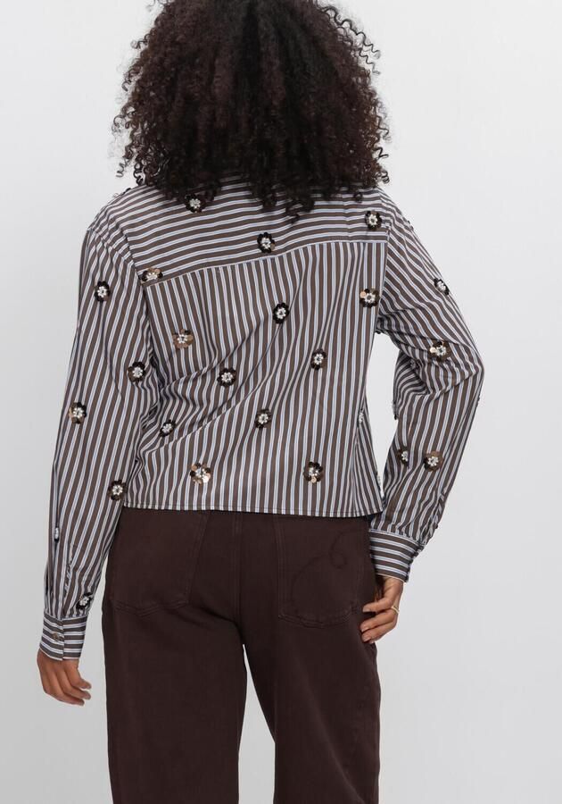 NUKUS gestreepte blouse met pailletten blauw - Foto 3