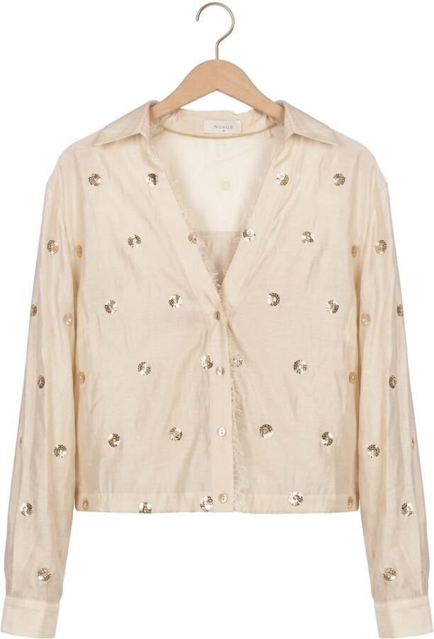 NUKUS Dames Blouses Anika Blouse Paillet Creme - Foto 4