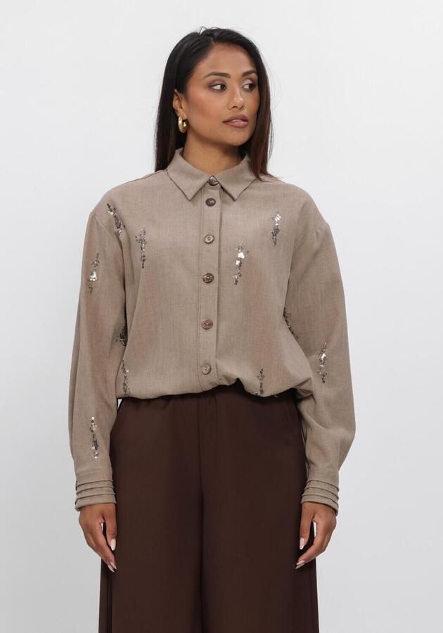 NUKUS Dames Blouses Annelynn Blouse Paillet Beige