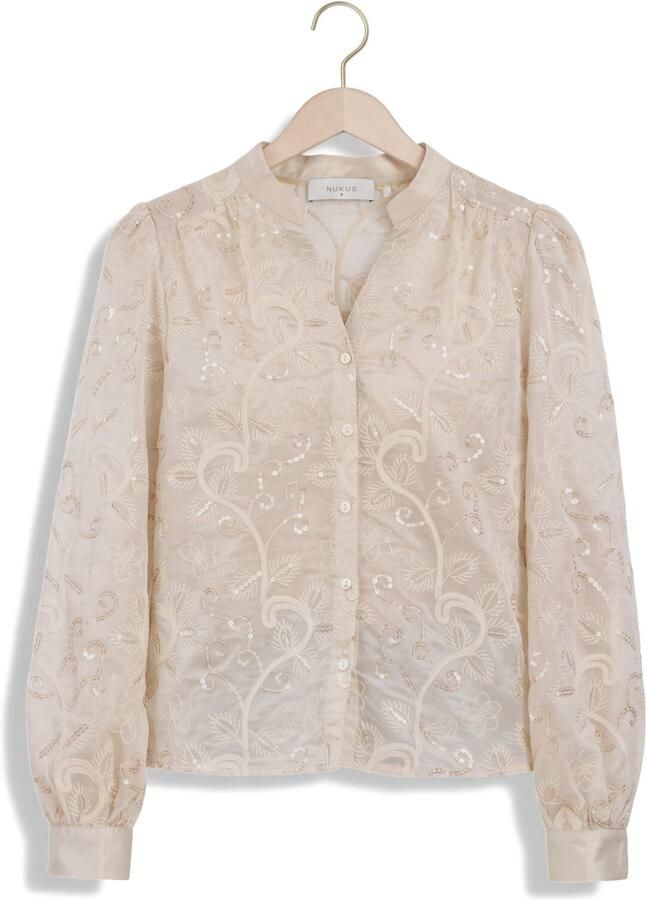 NUKUS Dames Blouses Antonella Blouse Embroidery Ecru - Foto 2