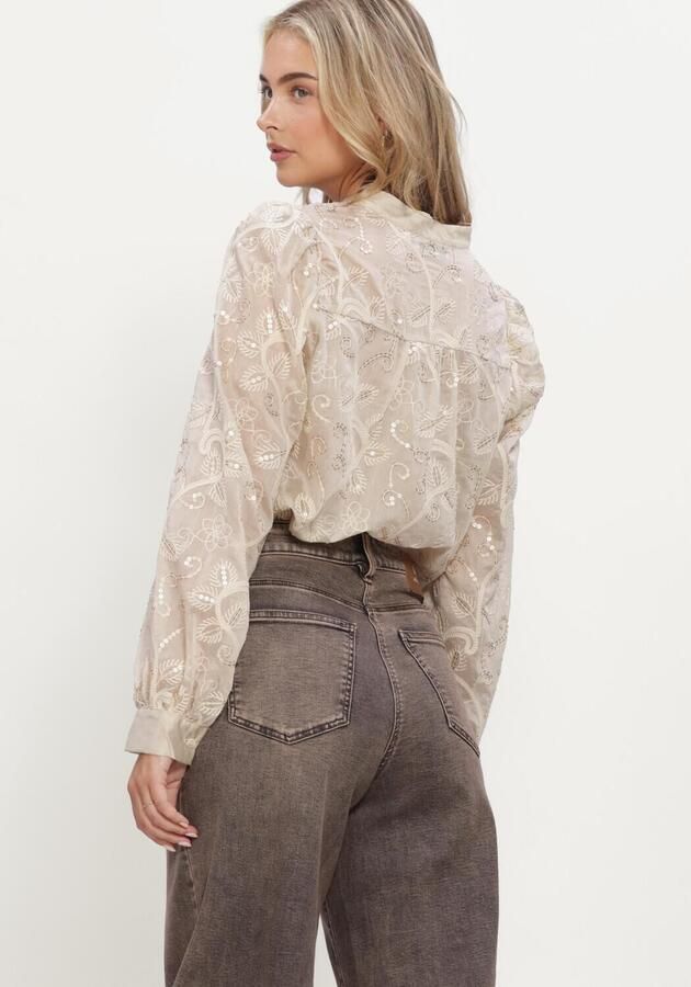NUKUS Dames Blouses Antonella Blouse Embroidery Ecru - Foto 3